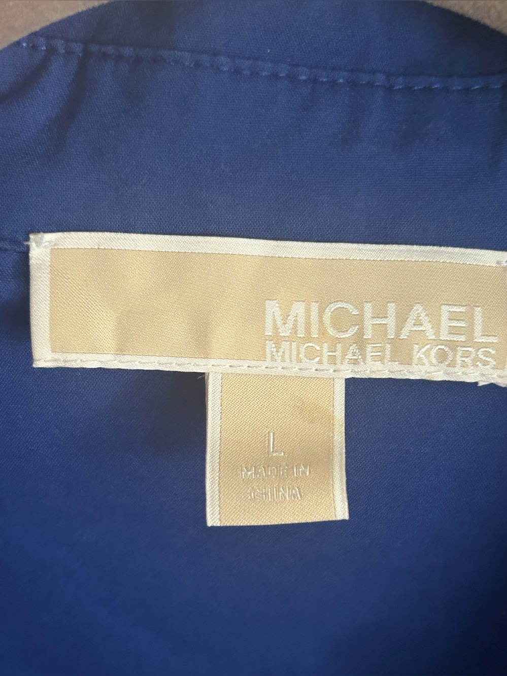 MICHAEL Michael Kors Shirt Dress Cinched Waist Blue Long-Sleeve Zip Front Sporty - Picture 5 of 11
